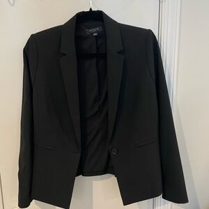 Classic Ann Taylor Black Blazer with White Trim